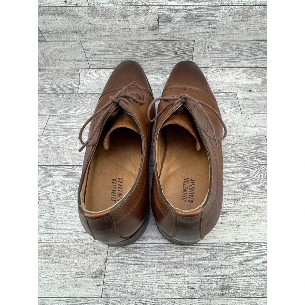 Johnston & Murphy Men Sz 11 M Brown Leather Cap Toe Oxford Dress Shoes‎ 20-5090